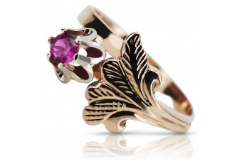 Stunning Amethyst Adorned 14K Rose Gold Vintage Ring vrc169