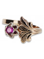 Russische sowjetische Rose 14 Karat 585 Gold Alexandrit Rubin Smaragd Saphir Zirkon Ring vrc014