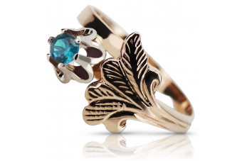 Russische sowjetische Rose 14 Karat 585 Gold Alexandrit Rubin Smaragd Saphir Zirkon Ring vrc014