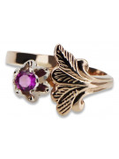 Russische sowjetische Rose 14 Karat 585 Gold Alexandrit Rubin Smaragd Saphir Zirkon Ring vrc084