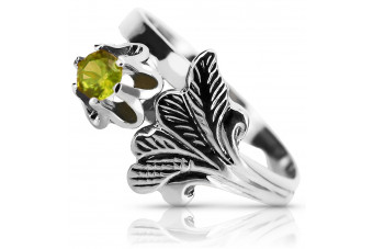 Vintage silver 925 Peridot ring vrc169s Vintage