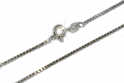 Italian white 14k gold Square chain cc096w