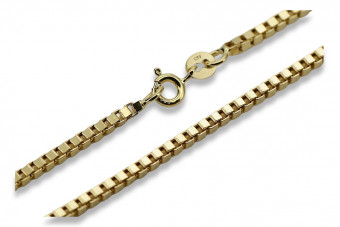 Italian yellow 14k gold Square chain cc096y