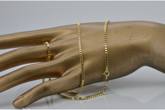 Italienisches Gelb 14 Karat Gold Quadratische Kette cc096y