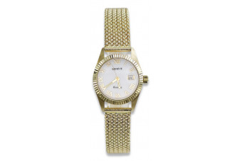 Złoty zegarek damski 14k 585 Geneve z perłową tarczą lw020ydpr&lbw003y