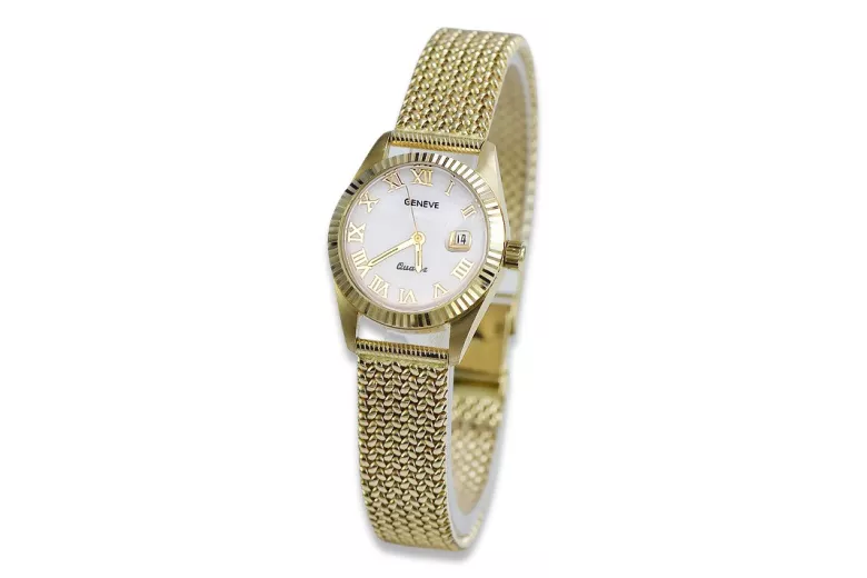 Reloj de oro para hombre Geneve ★ zlotychlopak.pl ★ Pureza de oro 585 333 Precio bajo!