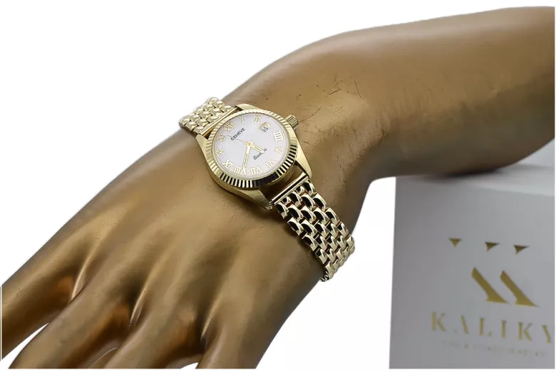 Gold men's watch Geneve ★ zlotychlopak.pl ★ Gold purity 585 333 Low Price!