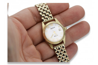 Goldene Herrenuhr Geneve ★ zlotychlopak.pl ★ Gold Reinheit 585 333 Niedriger Preis!