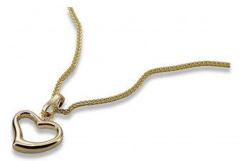 copie de Pendentif coeur en or 14k 585 avec chaîne cpn030&cc078yw