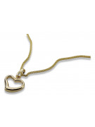 copie de Pendentif coeur en or 14k 585 avec chaîne cpn030&cc078yw