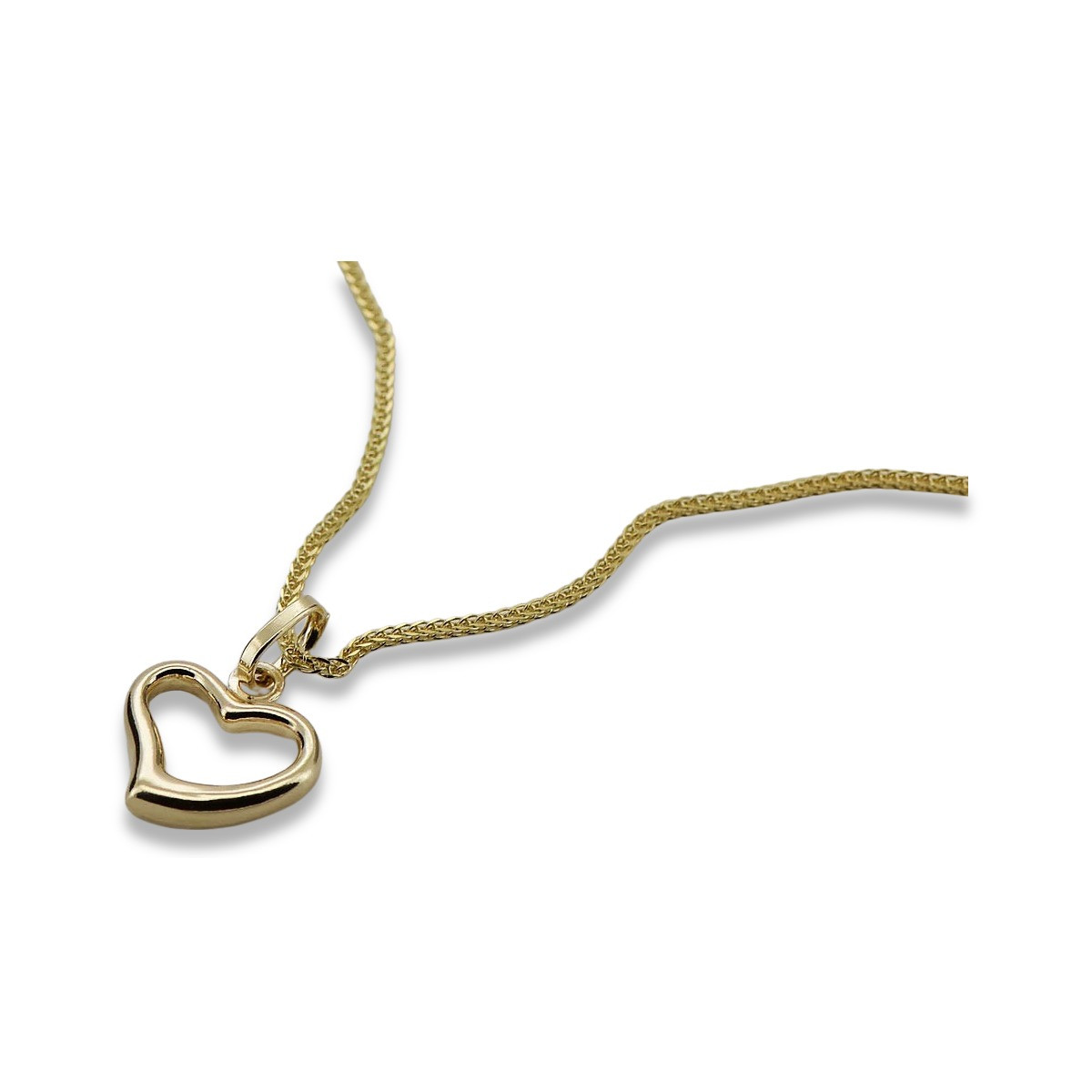 copie de Pendentif coeur en or 14k 585 avec chaîne cpn030&cc078yw