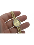 Italienische gelbe 14k goldene Damenuhr Geneve lw027y