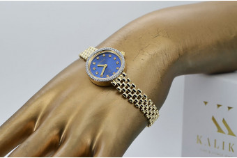 копія чудового жіночого годинника Geneve Lw101ydb із золота 14K 585 проби