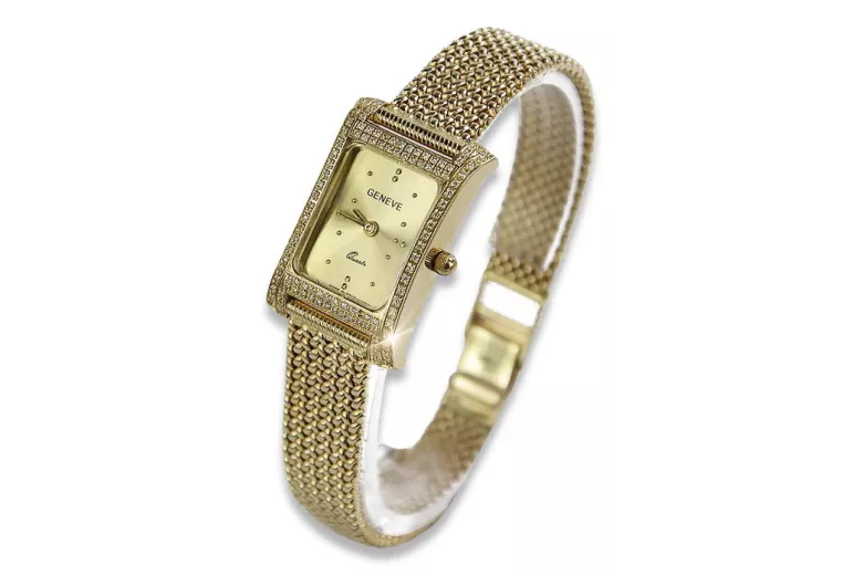 Gold men's watch Geneve ★ zlotychlopak.pl ★ Gold purity 585 333 Low Price!