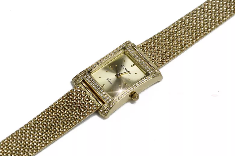 Italienisches Gelb oder Lady Armbanduhr Geneve lw002y&lbw003y