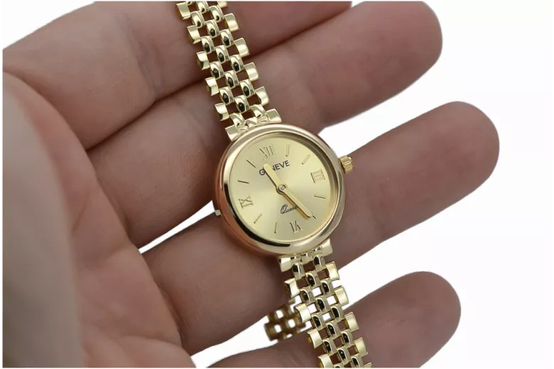 kopie der wunderschönen Geneve 14k Gold Damenuhr Lw011ydb