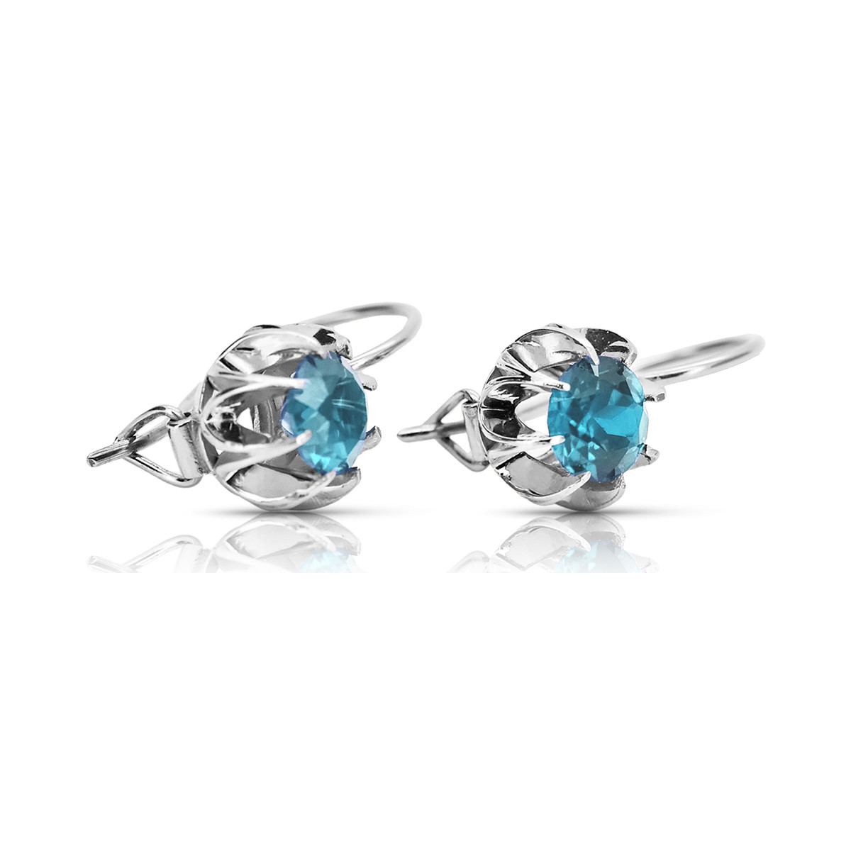 Russe soviétique argent 925 Alexandrite Rubis Émeraude Saphir Aigue-marine Zircon ... Boucles d’oreilles vec062s