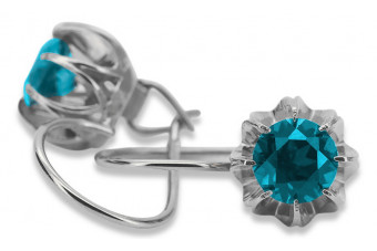 Russisches sowjetisches Silber 925 Alexandrit Rubin Smaragd Saphir Aquamarin Zirkon ... Ohrringe vec062s