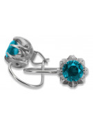 Russe soviétique argent 925 Alexandrite Rubis Émeraude Saphir Aigue-marine Zircon ... Boucles d’oreilles vec062s