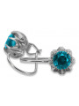 Russe soviétique argent 925 Alexandrite Rubis Émeraude Saphir Aigue-marine Zircon ... Boucles d’oreilles vec062s