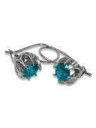 Vintage 925 Silver aquamarine earrings vec062s