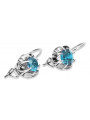 Vintage 925 Silver aquamarine earrings vec062s