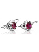 Vintage 925 Silver ruby earrings vec062s