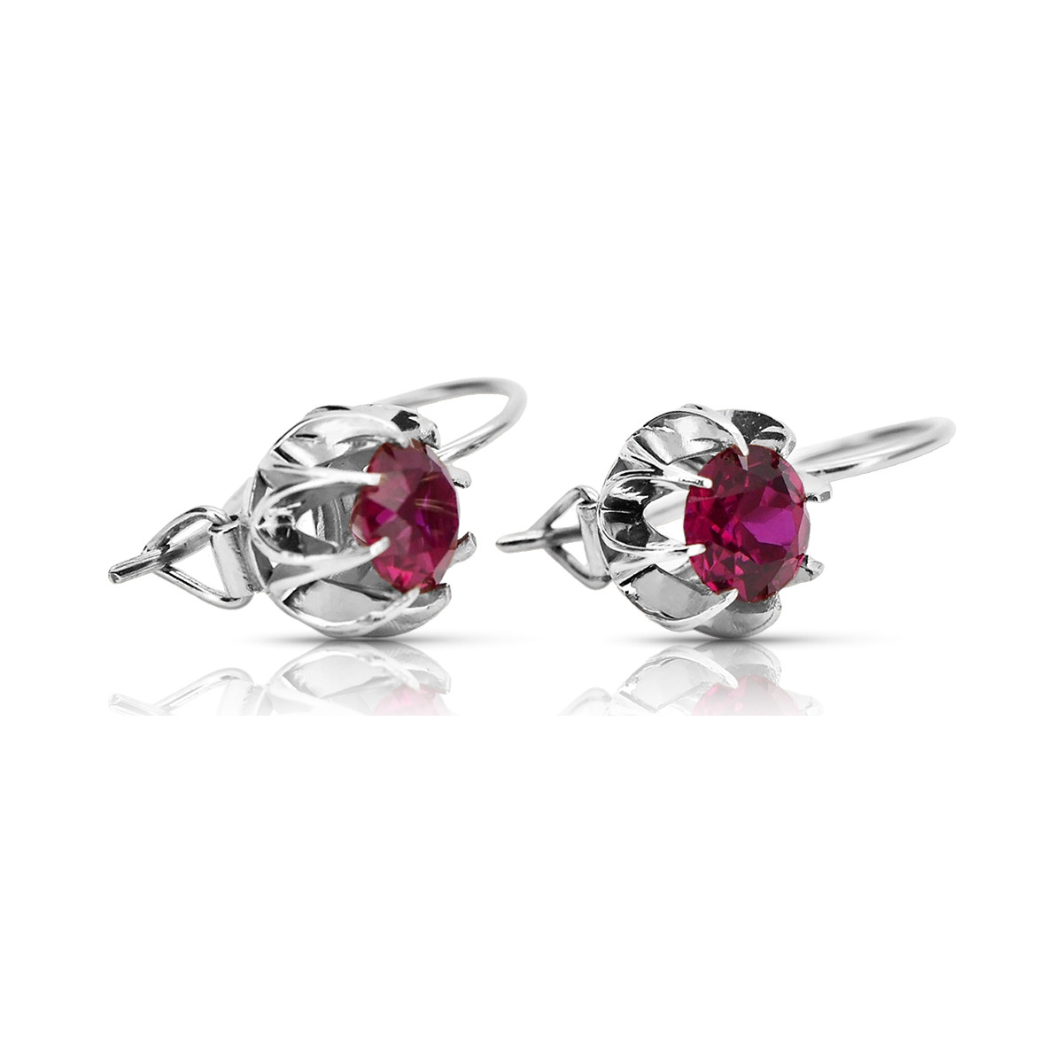 Vintage 925 Silver ruby earrings vec062s