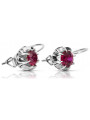 Vintage 925 Silver ruby earrings vec062s