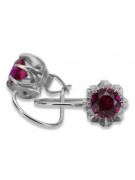 Vintage 925 Silver ruby earrings vec062s