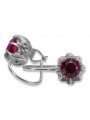 Vintage 925 Silver ruby earrings vec062s