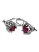 Vintage 925 Silver ruby earrings vec062s