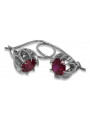 Vintage 925 Silver ruby earrings vec062s