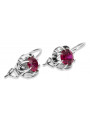 Vintage 925 Silver ruby earrings vec062s