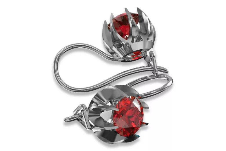 Russe soviétique argent 925 Alexandrite Rubis Émeraude Saphir Aigue-marine Zircon ... Boucles d’oreilles vec062s