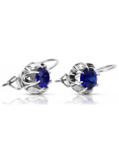 Vintage 925 Silver sapphire earrings vec062s