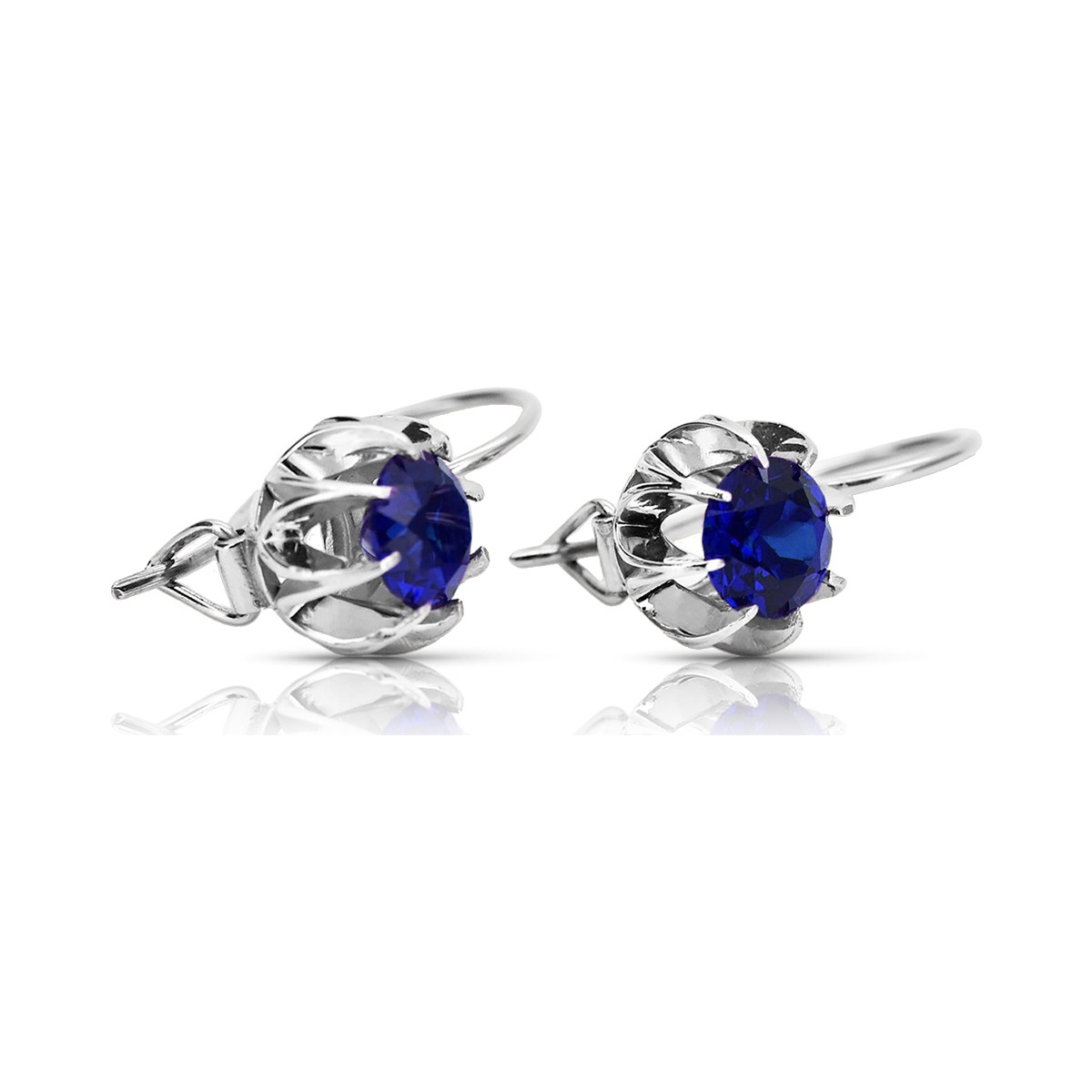 Vintage 925 Silver sapphire earrings vec062s