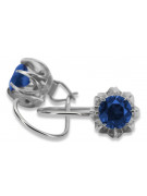 Vintage 925 Silver sapphire earrings vec062s