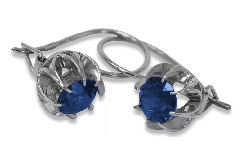 Vintage 925 Silver sapphire earrings vec062s