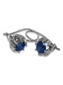 Vintage 925 Silver sapphire earrings vec062s