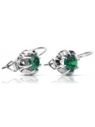 Vintage 925 Silver emerald earrings vec062s