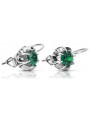 Vintage 925 Silver emerald earrings vec062s