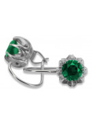 Vintage 925 Silver emerald earrings vec062s