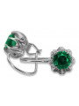 Vintage 925 Silver emerald earrings vec062s