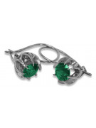 Vintage 925 Silver emerald earrings vec062s