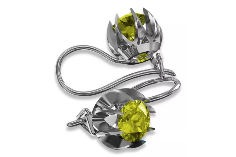 Vintage 925 Silver peridot earrings vec062s