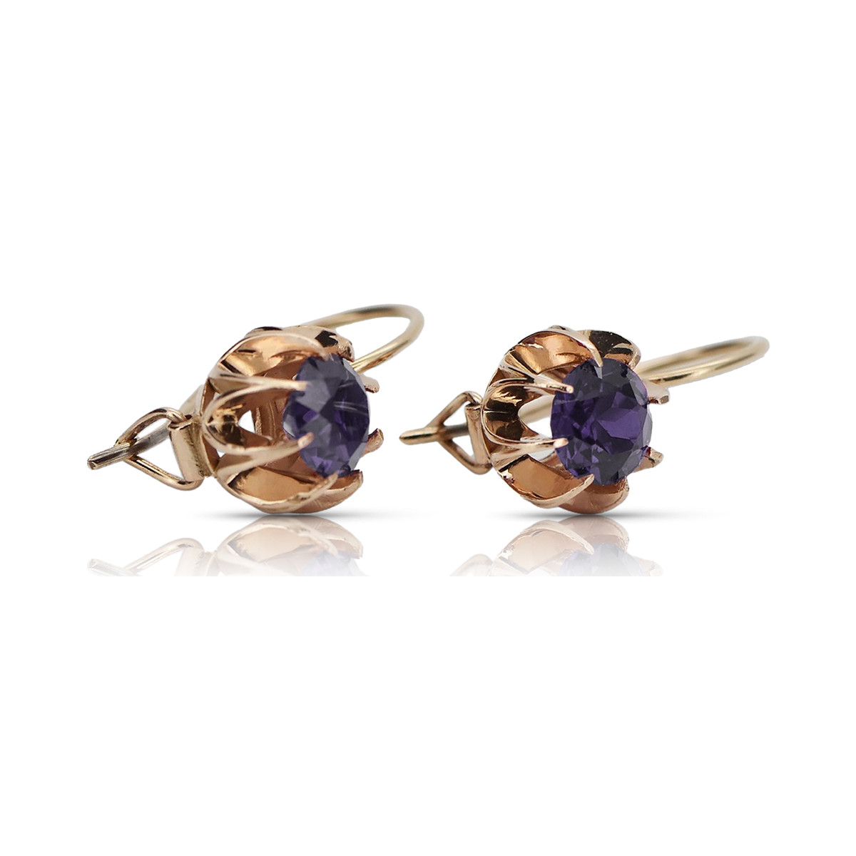 Vintage silver rose gold plated 925 Alexandrite earrings vec062rp