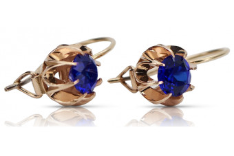 Vintage silver rose gold plated 925 sapphire earrings vec062rp