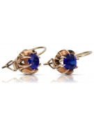 Vintage silver rose gold plated 925 sapphire earrings vec062rp