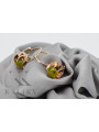 Vintage silver rose gold plated 925 peridot earrings vec062rp